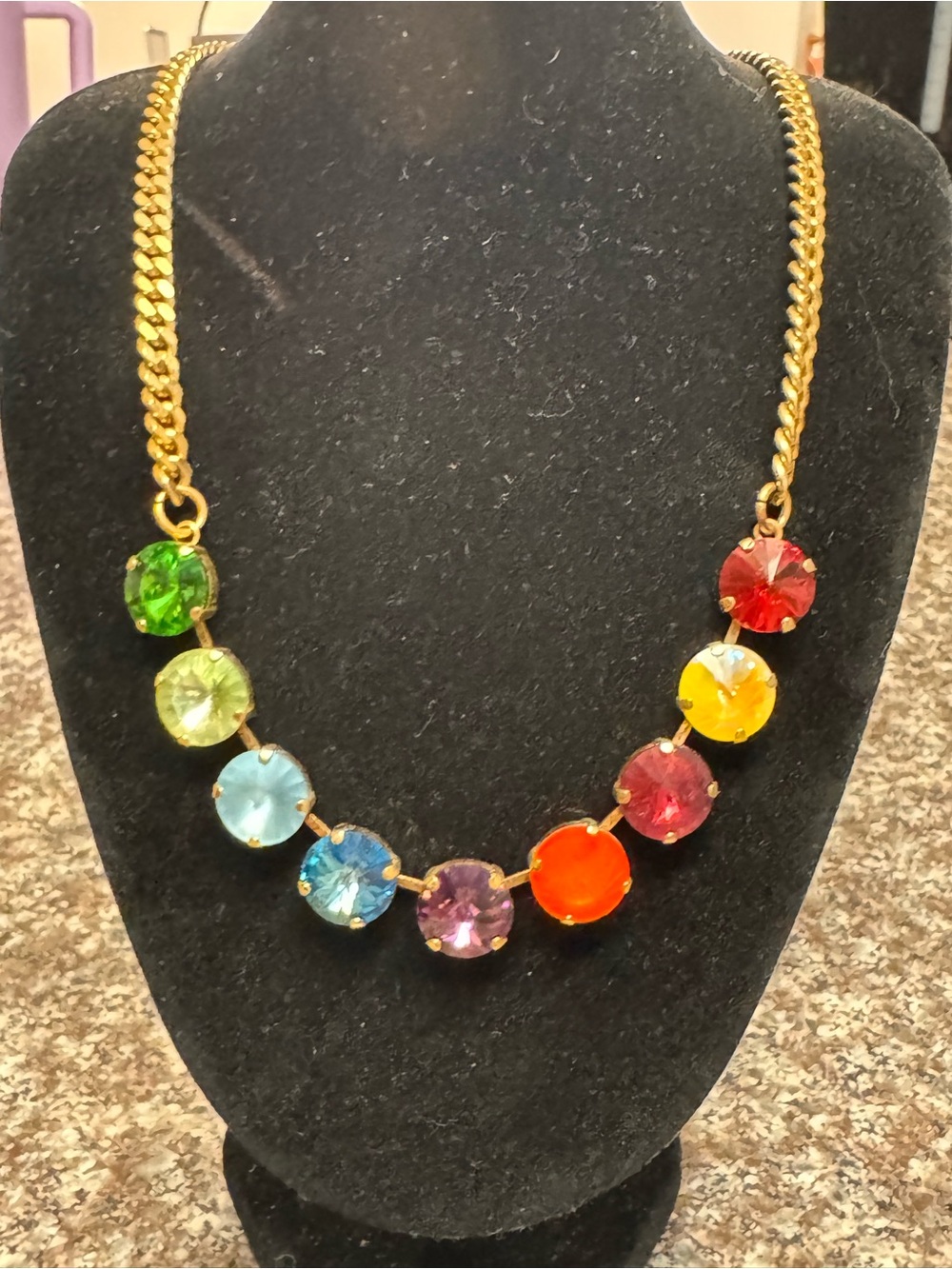 TOVA Mini Sofia Rainbow Necklace.